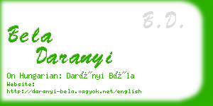 bela daranyi business card